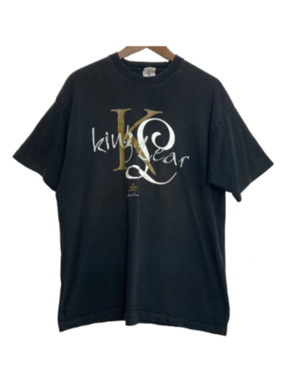 Vintage 90s T Shirt Mens XL Black Cotton Short Sleeve Crew King Lear